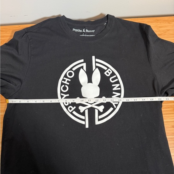 🐰 Psycho Bunny Men's T-Shirt Size 7 (XXL) Black Big Logo Pima Cotton Graphic Tee - Picture 4 of 7